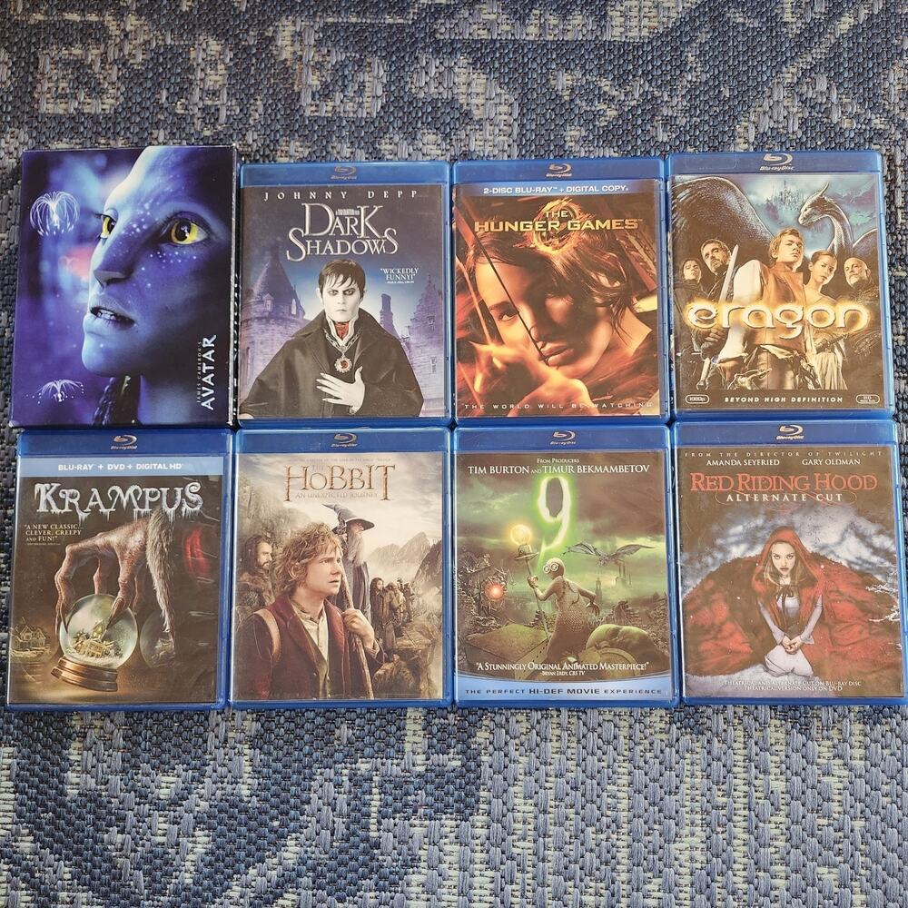8 Drama Fantasy Blu-ray Avatar Eragon Krampus Hobbit Dark Shadows Riding Hood